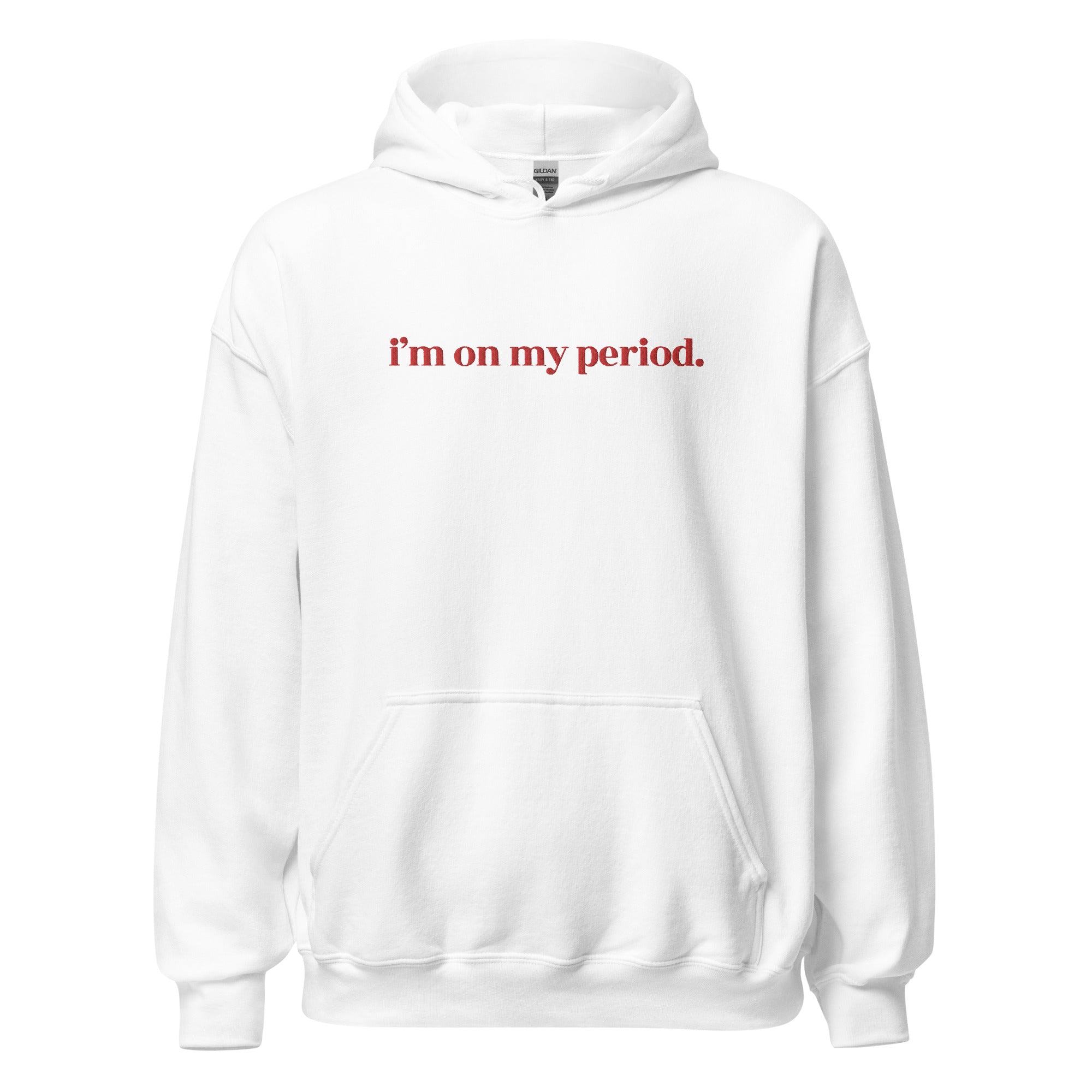 I'm On My Period - Pink/White Hoodie