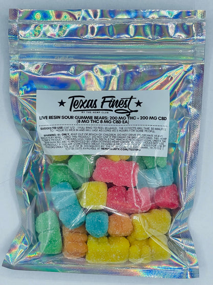 Sour Gummy Bears - Live Resin 200mg THC